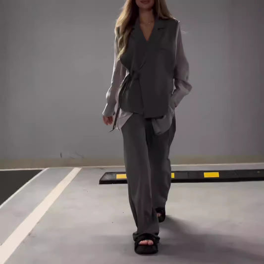 Straight-leg Pants Suit