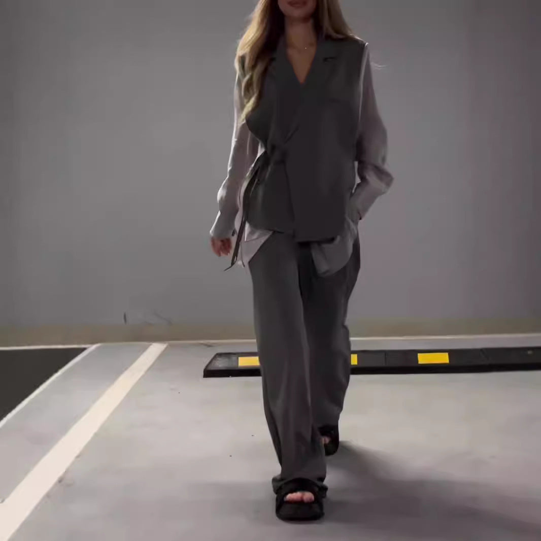 Straight-leg Pants Suit